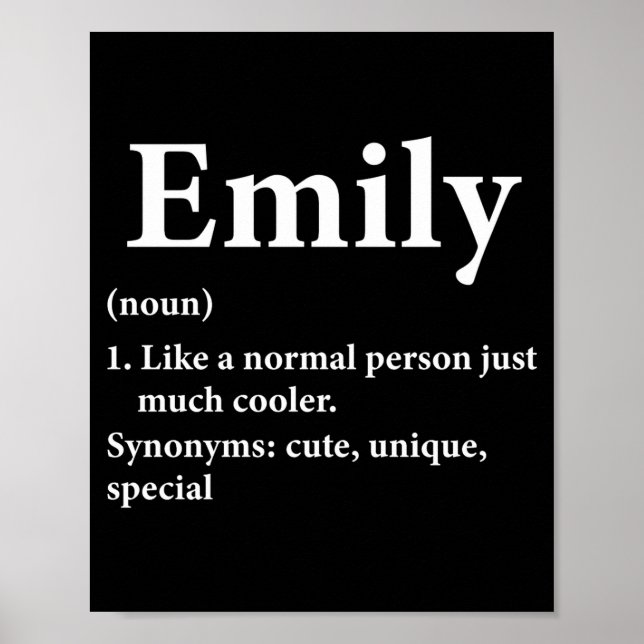 Emily Name Definition Funny D  Poster (Front)