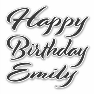 Emily name first name black Sticker birthday