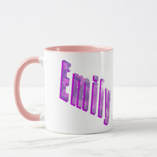 Emily, Name Logo, Pink Combo Coffee Mug