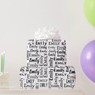 Emily Name On White Wrapping Paper
