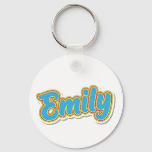 Emily Retro Bubble Typography Key Ring