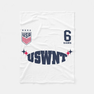 Emily Sams 6 White Uswnt Officially Licensed  Fleece Blanket