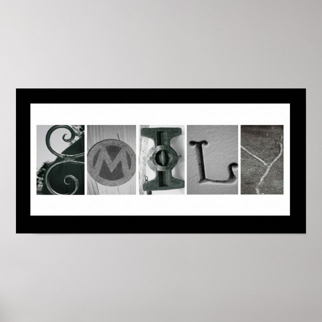 Emily Spelt Out in Photo Alphabet Letters Poster (Front)