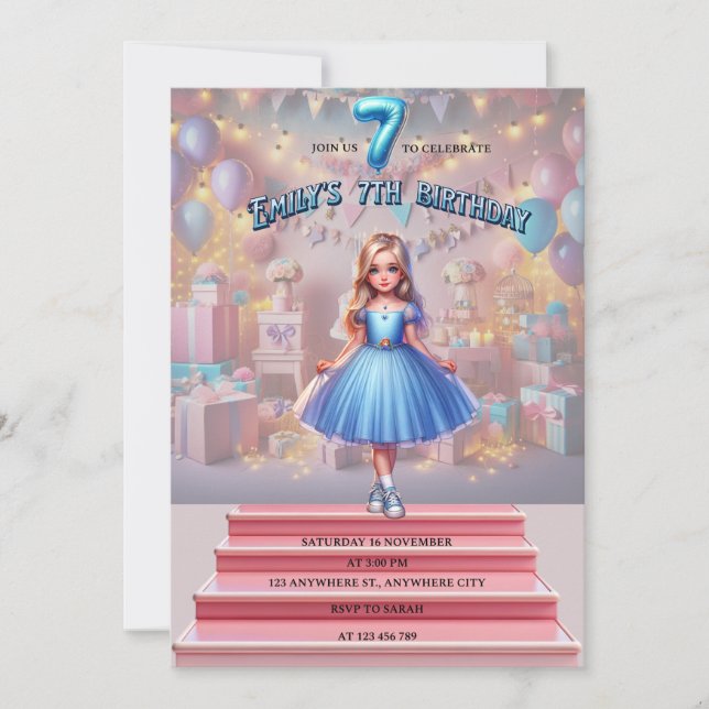 Emily's Seventh Birthday Invitation (Front)