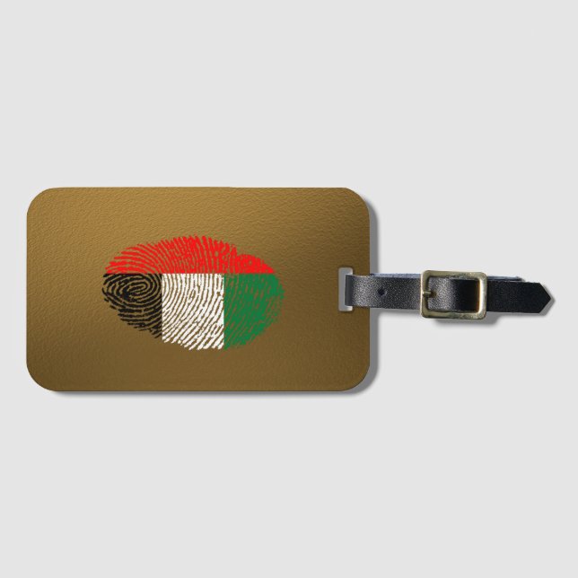 Emirate touch fingerprint flag luggage tag (Front Horizontal)