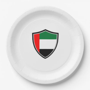 Emirates shield flag paper plate