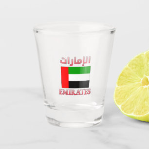 Emirates UAE Flag الإمارات Arabic & English Cool Shot Glass
