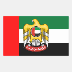 Emirati Flag & Emblem, United Arab Emirates Flag Rectangular Sticker