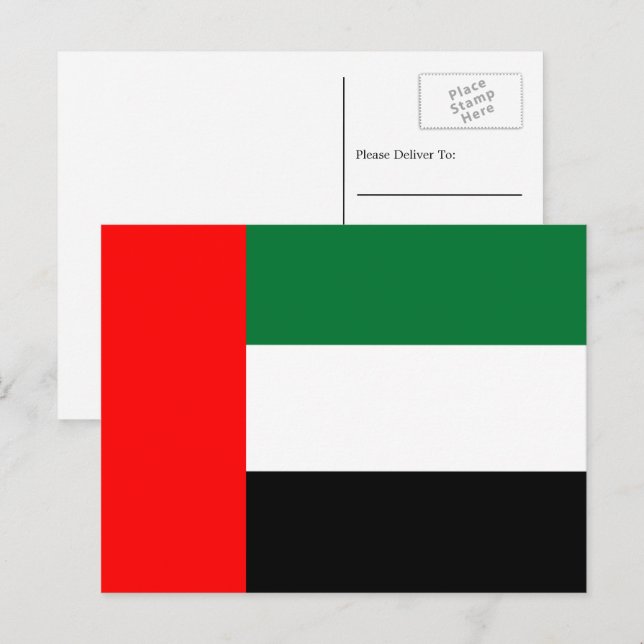 Emirati Flag, Flag of United Arab Emirates Postcard (Front/Back)