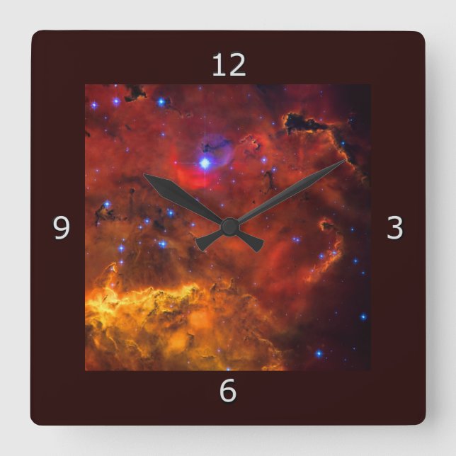 Emission Nebula NGC 2467 in Constellation Puppis Square Wall Clock (Front)