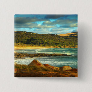 Emita Beach   Flinders Island, Tasmania 15 Cm Square Badge