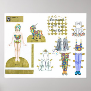 Emma and Violet Paper Doll Set - Play or Display Poster