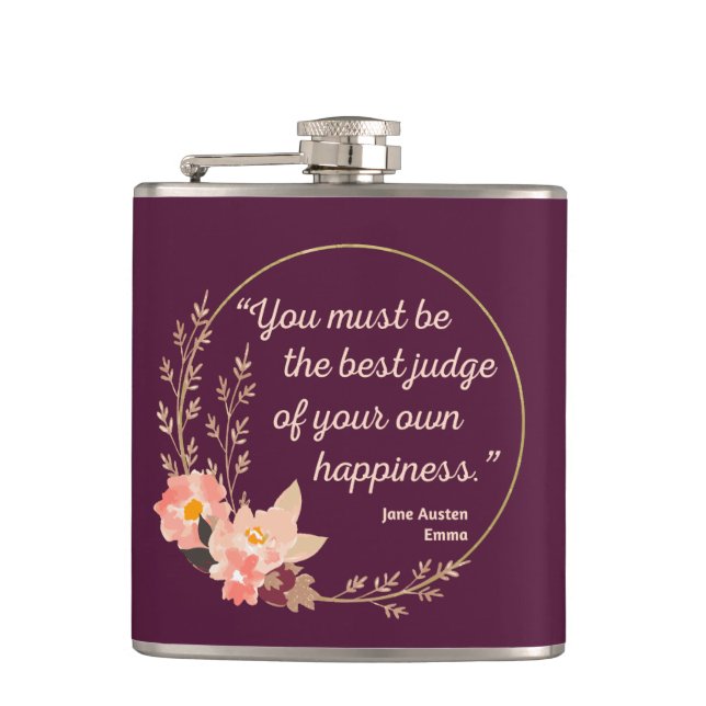Emma By Jane Austen Quote I - Cute Style Hip Flask (Front)