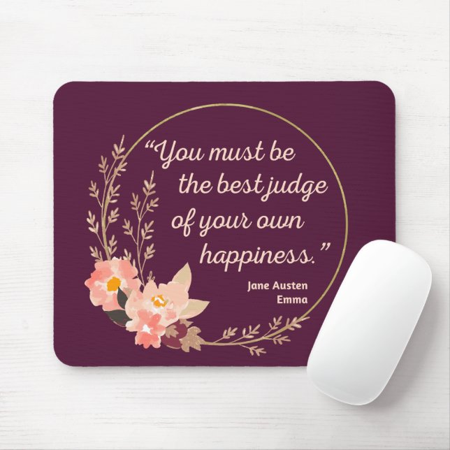 Emma By Jane Austen Quote I - Cute Style Mouse Mat (With Mouse)