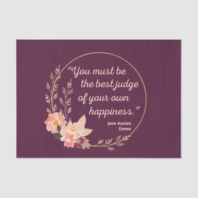 Emma By Jane Austen Quote I - Cute Style Tissue Paper (Front)