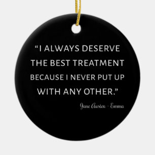 Emma By Jane Austen Quote II Ceramic Tree Decoration