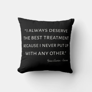 Emma By Jane Austen Quote II Cushion
