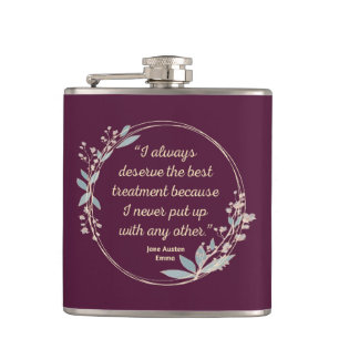 Emma By Jane Austen Quote II - Cute Style Hip Flask