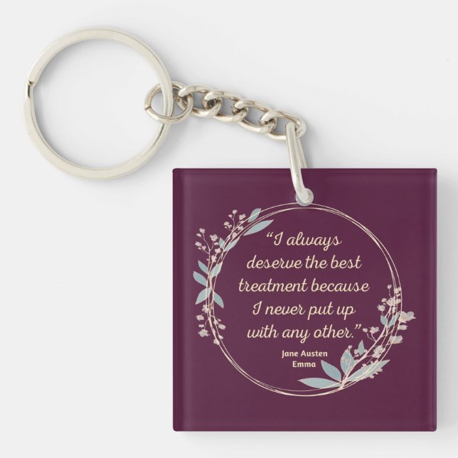 Emma By Jane Austen Quote II - Cute Style Key Ring (Front)