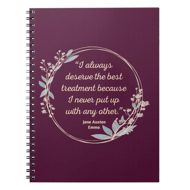 Emma By Jane Austen Quote II - Cute Style Notebook (Front)