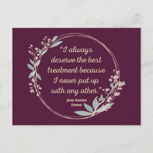 Emma By Jane Austen Quote II - Cute Style Postcard