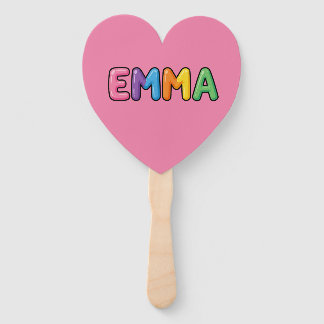 Emma Colourful Bubble Letters Cute Name Hand Fan