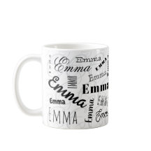 Emma Custom Name Black White Coffee Mug