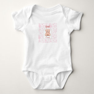Emma Custom Pink Teddy Bear Nursery Design Baby Bodysuit