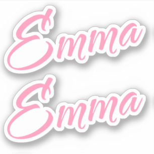 Emma Decorative Name in Pink x2 Sticker