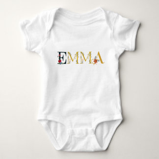 EMMA First Name Elegant Embroidered Baby Bodysuit