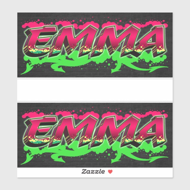 Emma First Name Graffiti Sticker (Sheet)