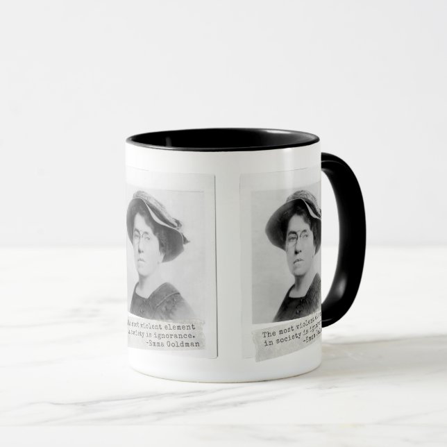 Emma Goldman Quote - Ignorance - Women's Activism Mug (Front Right)