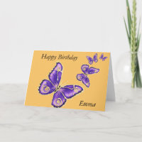 Emma, Happy birthday butterfly card