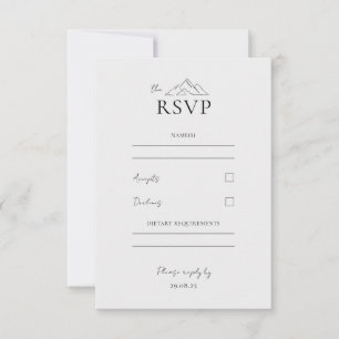EMMA Mountain Minimalist Dove Grey Response Card