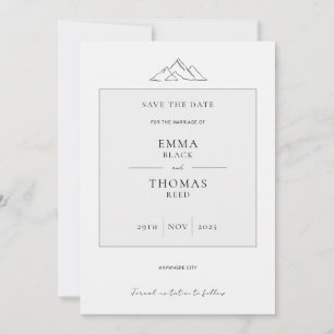 EMMA Mountain Minimalist Dove Grey Save the Date