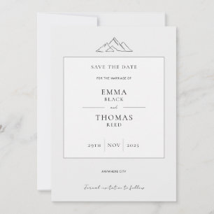 EMMA Mountain Minimalist Dove Grey Save the Date