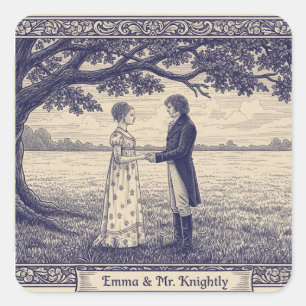 Emma & Mr. Knightley Square Sticker