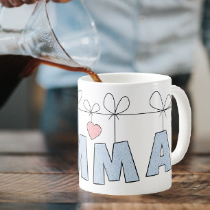 Emma Mug Cute Blue Polka Dot Personal Name