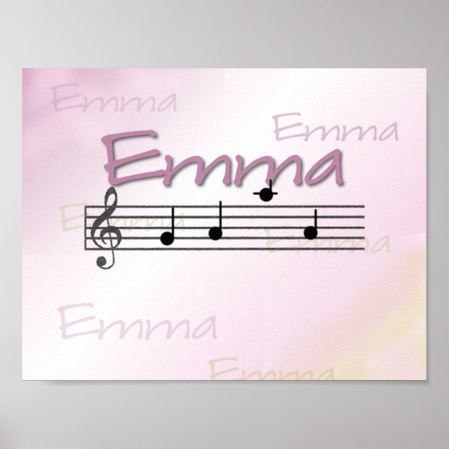 Emma Musical Name Nursery Room Poster (Front)