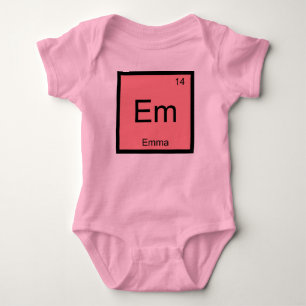 Emma Name Chemistry Element Periodic Table Baby Bodysuit
