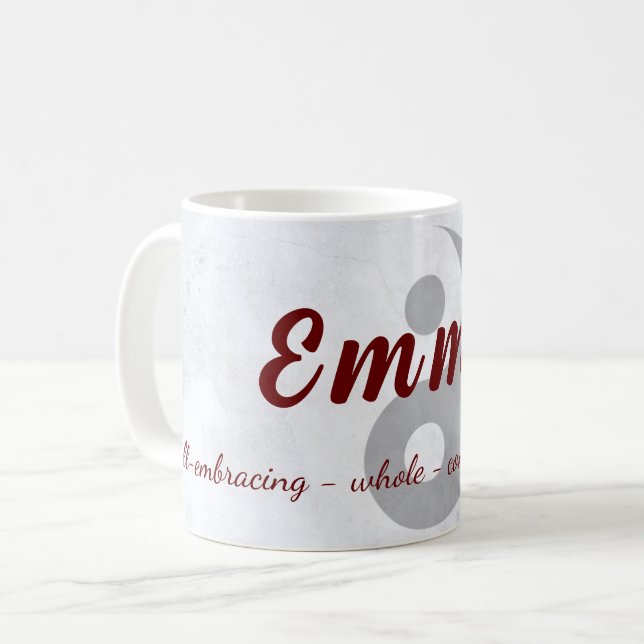 {Emma} Name Meaning Mug (Front Left)