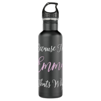 Emma Name Personalised Pink Cute Girl Black Women 710 Ml Water Bottle