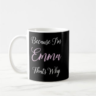 Emma Name Personalised Pink Cute Girl Black Women Coffee Mug