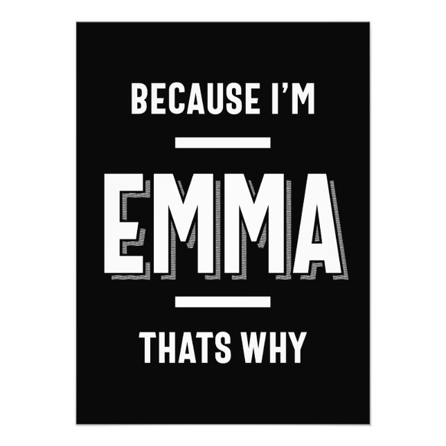 Emma Name Personalised Women Girl Photo Print (Front)