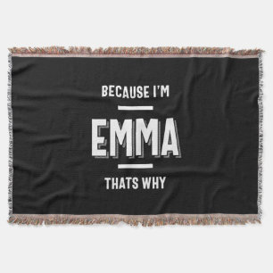 Emma Name Personalised Women Girl Throw Blanket