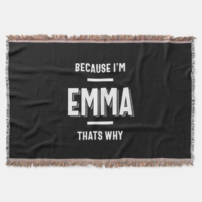 Emma Name Personalised Women Girl Throw Blanket (Front)
