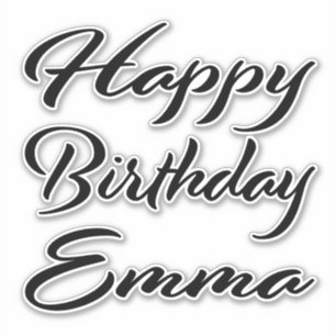 Emma Name Vorname black Sticker Geburtstag