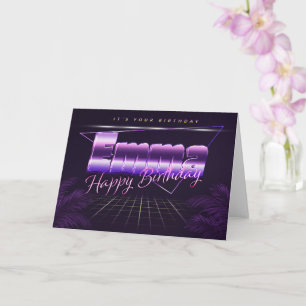Emma Name Vorname lila retro Karte Geburtstag Card