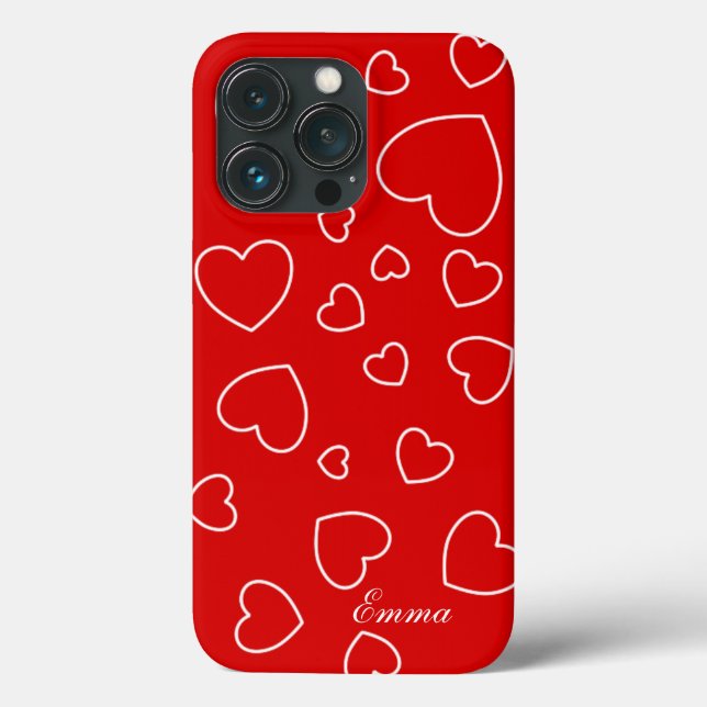 Emma - or your Name, Template, Hearts Case-Mate iP iPhone Case (Back)