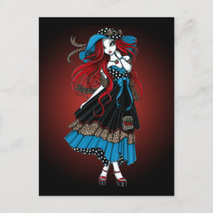 Emma Rockabilly Swallow Tattoo Angel Postcard
